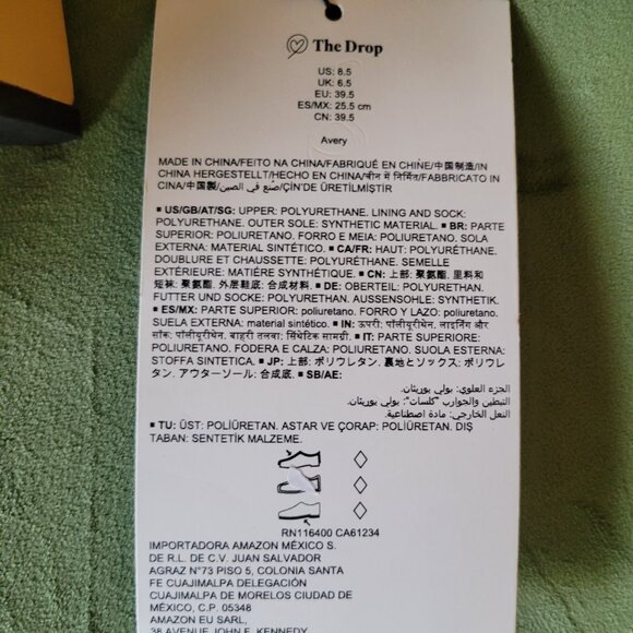 NEW The Drop Avery Square-toe Sandals in Black Faux Croc - Size 8.5 - Picture 5 of 5